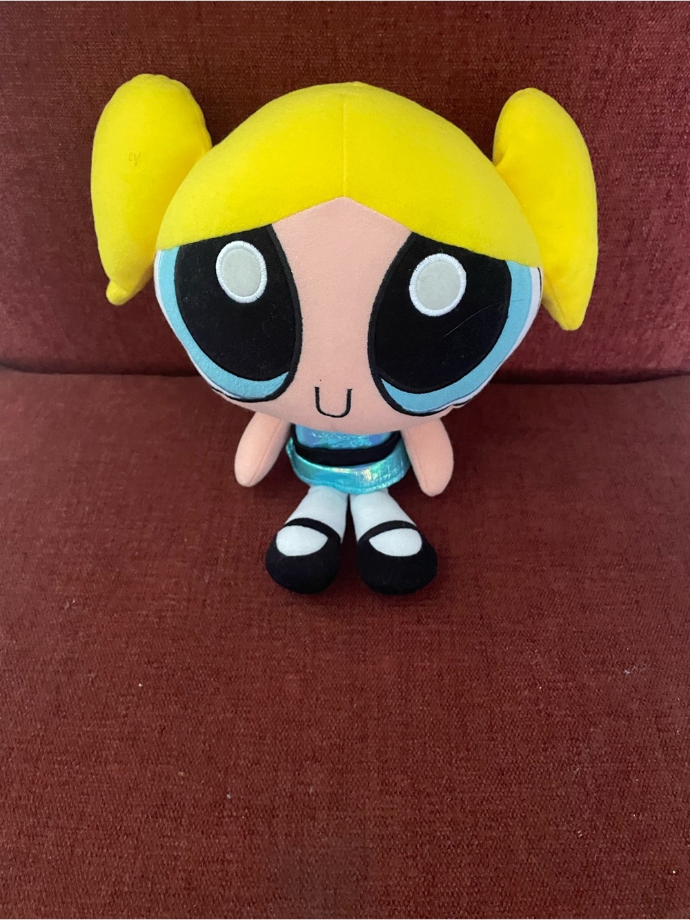 Bubbles Powerpuff Girls Plush - Yellow Hair, Blue Outfit